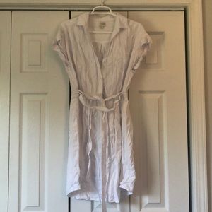 EUC J. Crew Factory White Camp-style dress. Med